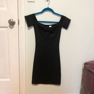 Strapless black minidress